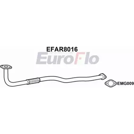 Выхлопная труба глушителя EUROFLO 7YP9T 4350294 EFAR8016 U HCUC изображение 0