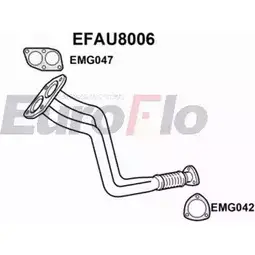 Выхлопная труба глушителя EUROFLO EFAU8006 V UU3CGT YEKGFQ 4350317 изображение 0
