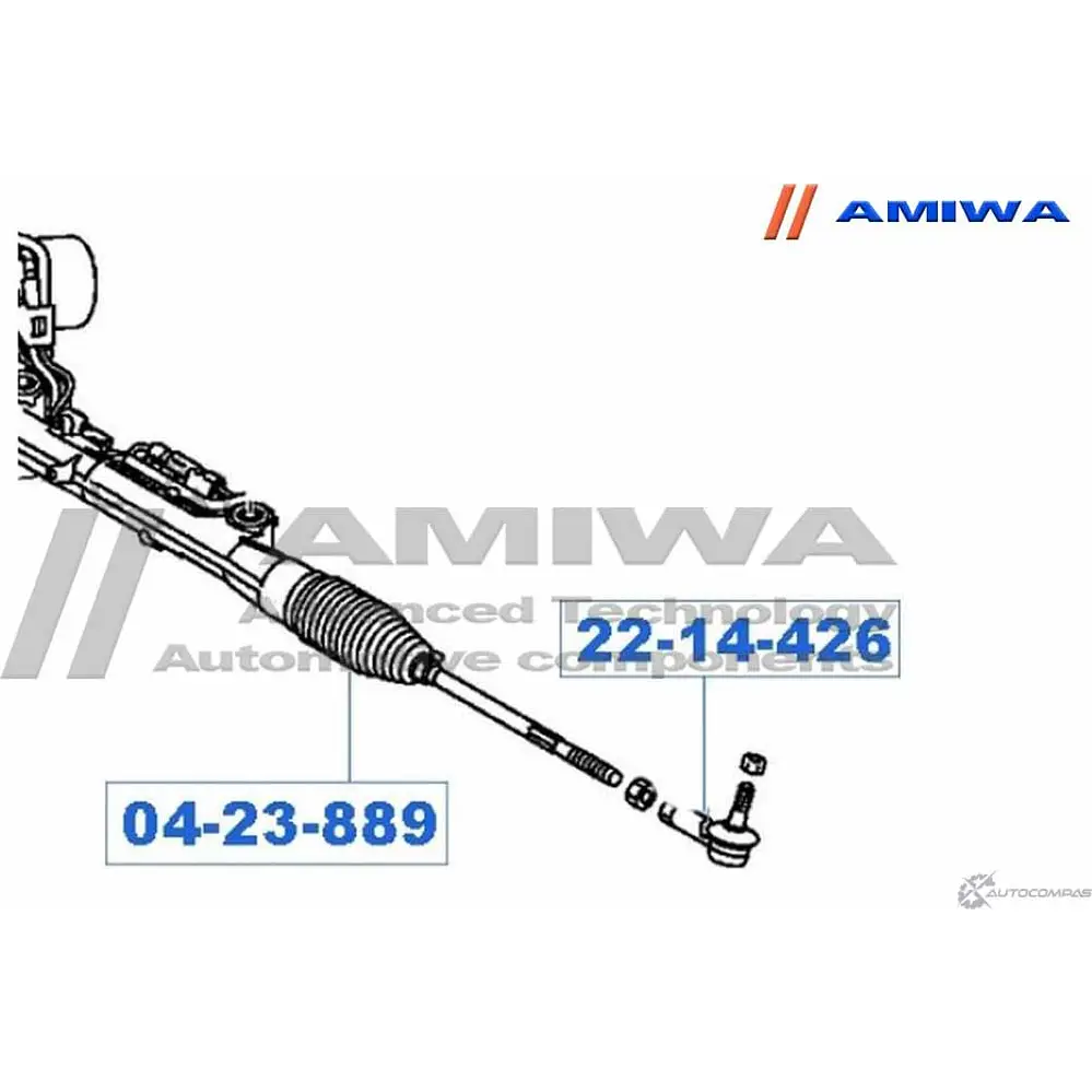 Пыльник рулевой рейки AMIWA 1422491690 2YM L57T 8ULAH 04-23-889 изображение 1