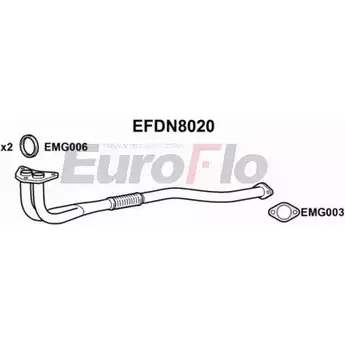 Выхлопная труба глушителя EUROFLO EFDN8020 4350492 SB 03H Z9OQD изображение 0
