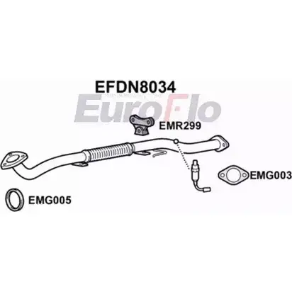Выхлопная труба глушителя EUROFLO 5 DY7X6 BSM0O EFDN8034 4350504 изображение 0