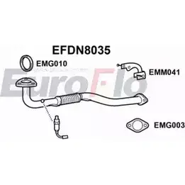 Выхлопная труба глушителя EUROFLO 4350505 EFDN8035 585Y9 M2 B2NK изображение 0
