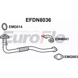 Выхлопная труба глушителя EUROFLO PBU QYYH 5BEB40 4350506 EFDN8036 изображение 0