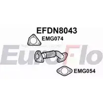 Выхлопная труба глушителя EUROFLO EFDN8043 QU2 5PZZ H1RB8 4350511 изображение 0