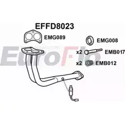 Выхлопная труба глушителя EUROFLO 4350557 EFFD8023 TUALAO5 J LYZYX8 изображение 0