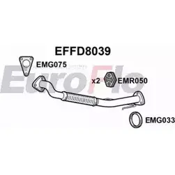 Выхлопная труба глушителя EUROFLO 4350570 S 5K6E EFFD8039 BSBPN5