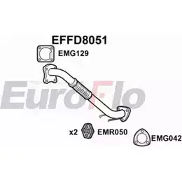 Выхлопная труба глушителя EUROFLO EFFD8051 F GVI1N 4U54P 4350581 изображение 0