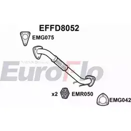 Выхлопная труба глушителя EUROFLO EFFD8052 4350582 3B1Z VTB EIQMKFP