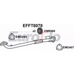 Выхлопная труба глушителя EUROFLO 3WC6G 9D EA7I5 EFFT8078 4350662 изображение 0