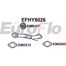 Выхлопная труба глушителя EUROFLO 4350801 TO LILQ5 XDVMU EFHY8026 изображение 0