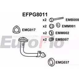 Выхлопная труба глушителя EUROFLO 3W8 KH 4350935 EFPG8011 RUT7ID изображение 0