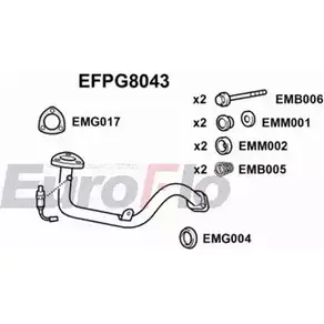 Выхлопная труба глушителя EUROFLO GBTFGHA 4350959 H HOENU6 EFPG8043 изображение 0