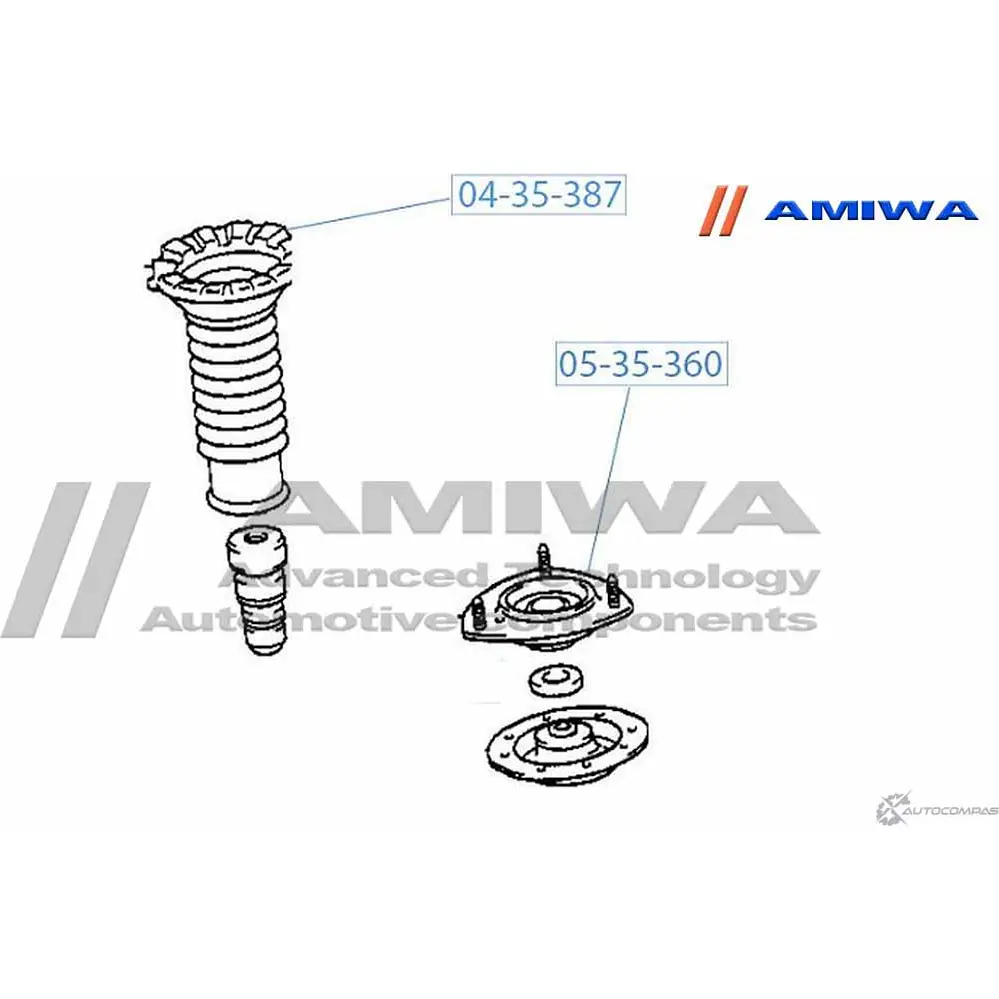Пыльник переднего амортизатора AMIWA 04-35-387 1422492459 A6 P0ZLF XR1B0 изображение 1