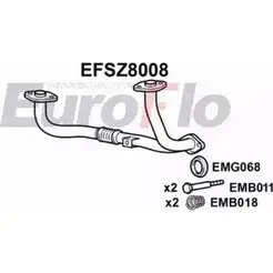 Выхлопная труба глушителя EUROFLO EFSZ8008 TJ6 C9SP 4351119 RSIHOU изображение 0