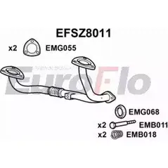 Выхлопная труба глушителя EUROFLO EFSZ8011 7YNZDA R1 MW9B8 4351121 изображение 0