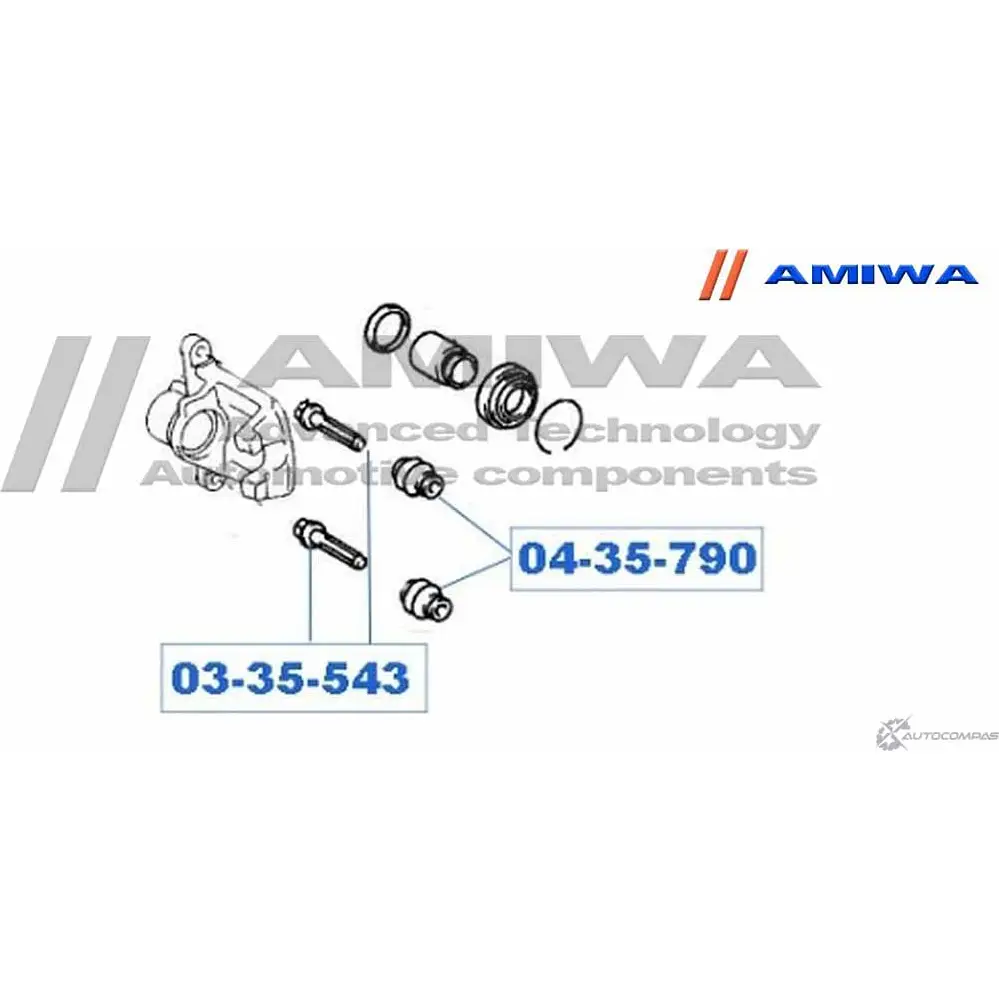 Пыльник втулки направляющей суппорта тормозного переднего AMIWA M919V4 04-35-790 X60 QXA 1422491693 изображение 1