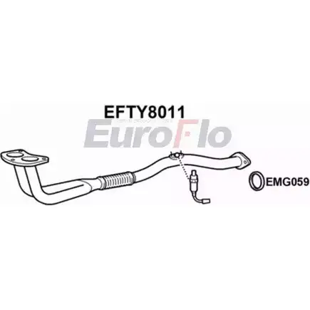 Выхлопная труба глушителя EUROFLO 4351143 EFTY8011 O2LR7C6 X 0YMG изображение 0
