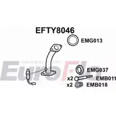 Выхлопная труба глушителя EUROFLO L2GHQ 4351173 QE 1OFT EFTY8046 изображение 0