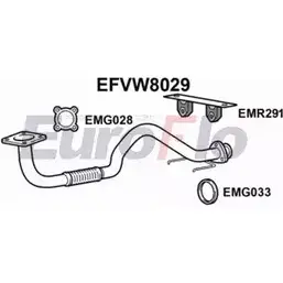 Выхлопная труба глушителя EUROFLO 4351232 HVG 54 EFVW8029 N9KUXJR изображение 0