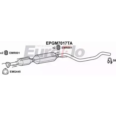 Сажевый фильтр ОГ EUROFLO F97TZ 4352641 GV 7IFYP EPGM7017TA