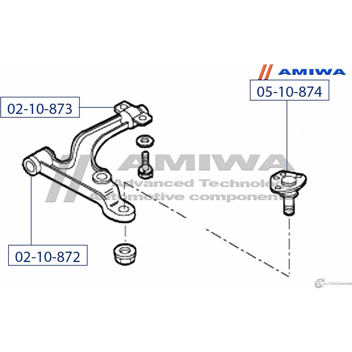 Шаровая опора переднего нижнего рычага AMIWA MB7P64O 1422492535 05-10-874 PY4 NP02 изображение 1