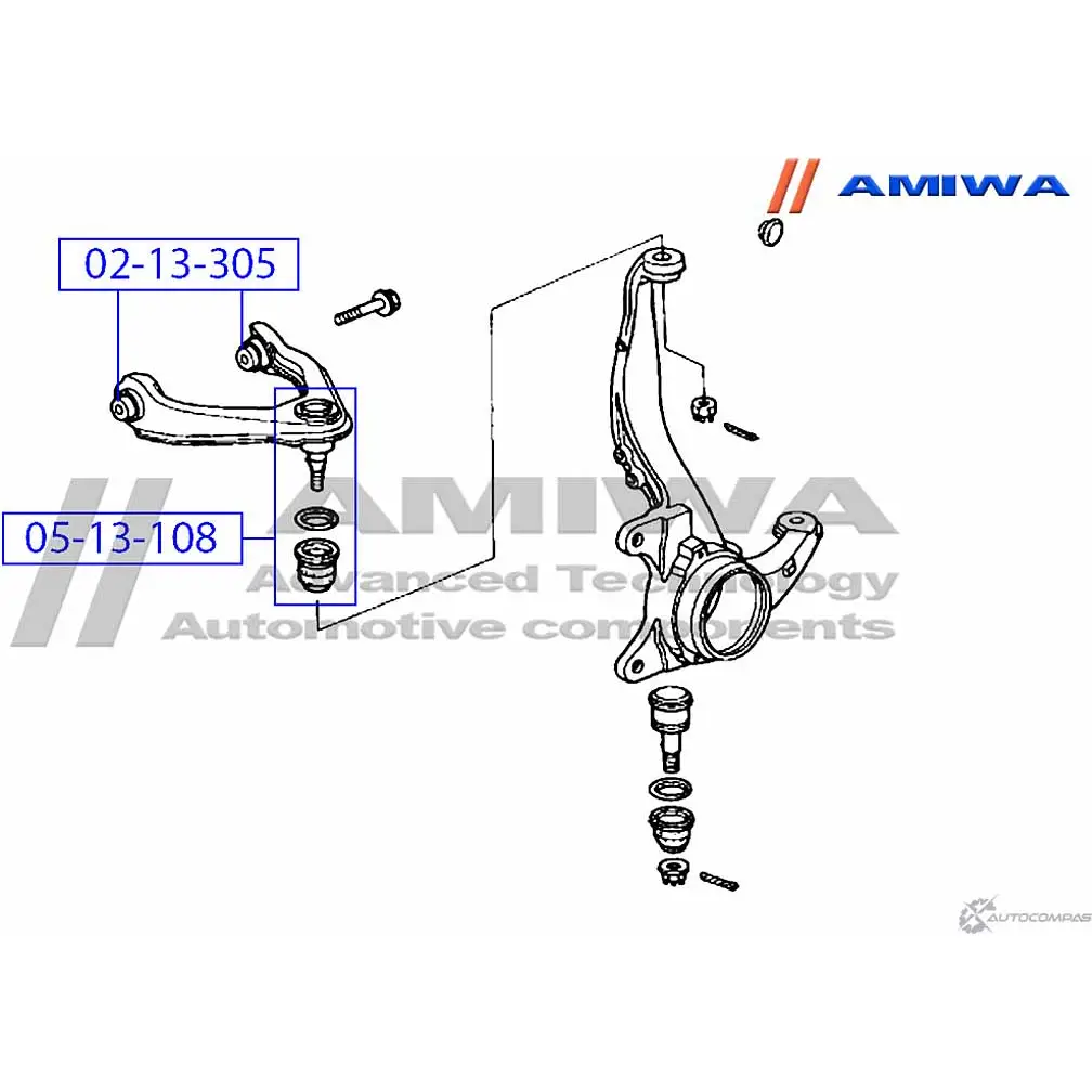Шаровая опора переднего верхнего рычага AMIWA 05-13-108 78MK9 D0Q E81 1422492369 изображение 1