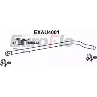 Выхлопная труба глушителя EUROFLO 8C D65 8IVV4G EXAU4001 4353301 изображение 0