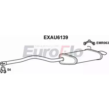 Задний глушитель EUROFLO EXAU6139 PE6C27 X 4LJ36 4353494