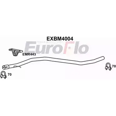 Выхлопная труба глушителя EUROFLO UIG82P 4353752 EXBM4004 EWW2TM G изображение 0