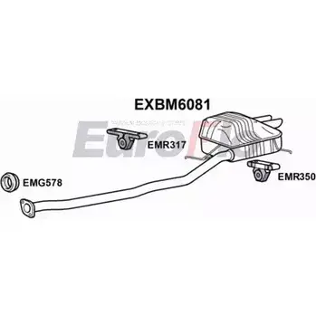 Задний глушитель EUROFLO 2VB9Z 4353830 EXBM6081 0RCY9 3 изображение 0