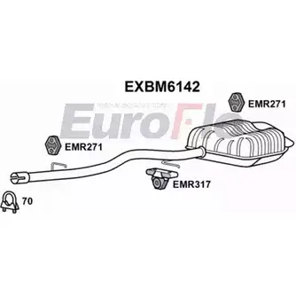 Задний глушитель EUROFLO EXBM6114 S0VHK P U295 4353863 изображение 0