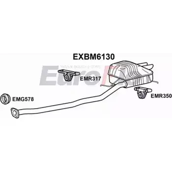 Задний глушитель EUROFLO EXBM6130 W56 DT5 4353877 38S2I изображение 0