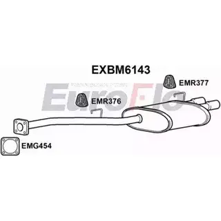 Задний глушитель EUROFLO EXBM6143 3V O43N 78TRHC 4353886 изображение 0