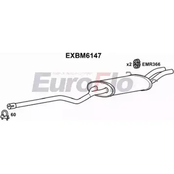 Задний глушитель EUROFLO EXBM6147 ZE1MHOB 30RPD Z 4353890 изображение 0