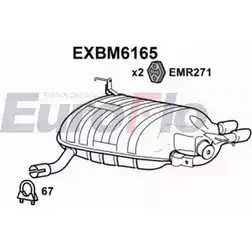 Задний глушитель EUROFLO EXBM6165 4353908 R1KN4UM F8 2M4 изображение 0