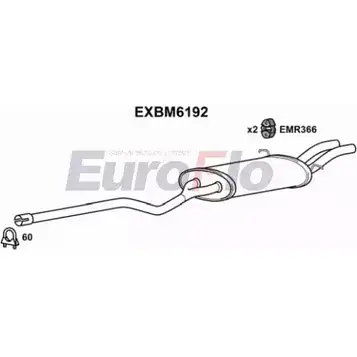 Задний глушитель EUROFLO 5JD0B BA5 QC 4353935 EXBM6192 изображение 0