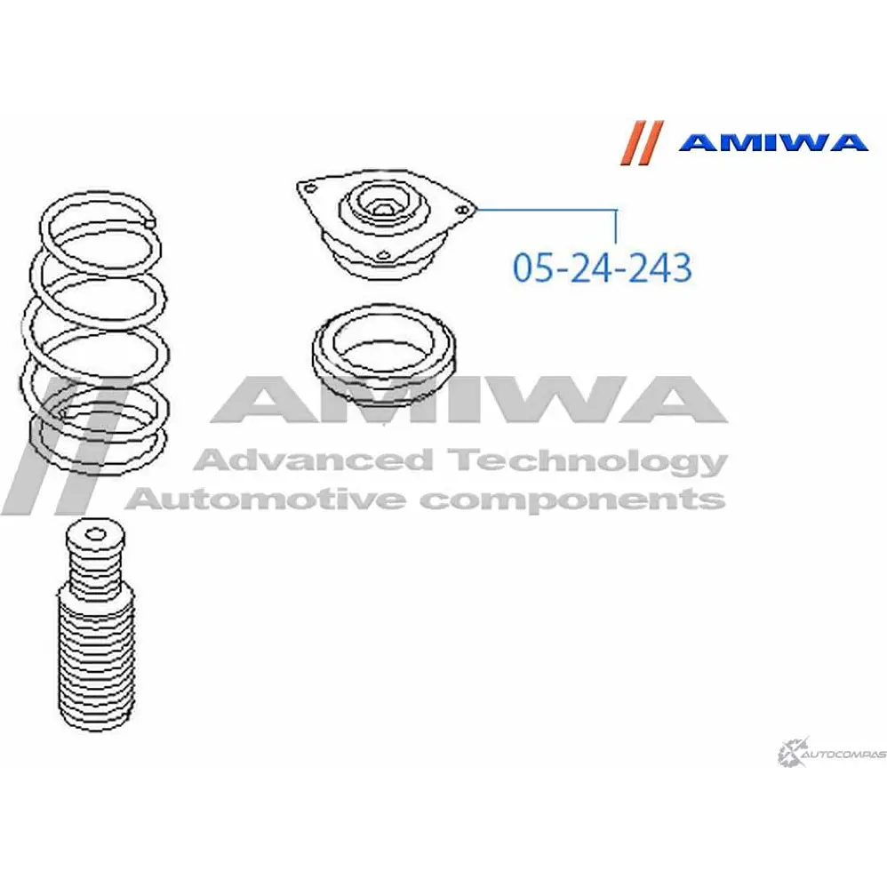 Опора переднего амортизатора левая AMIWA 2 ZWR1 WCVFBAF 1422490866 05-24-243 изображение 1
