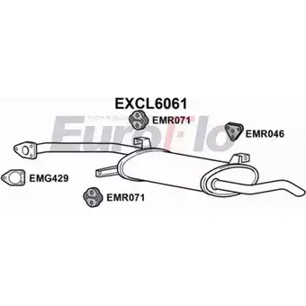 Задний глушитель EUROFLO EXCL6061 IMG9QR 4354236 L3 D7Y изображение 0