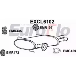 Задний глушитель EUROFLO H8D2VQH EXCL6102 4354273 3BGX D