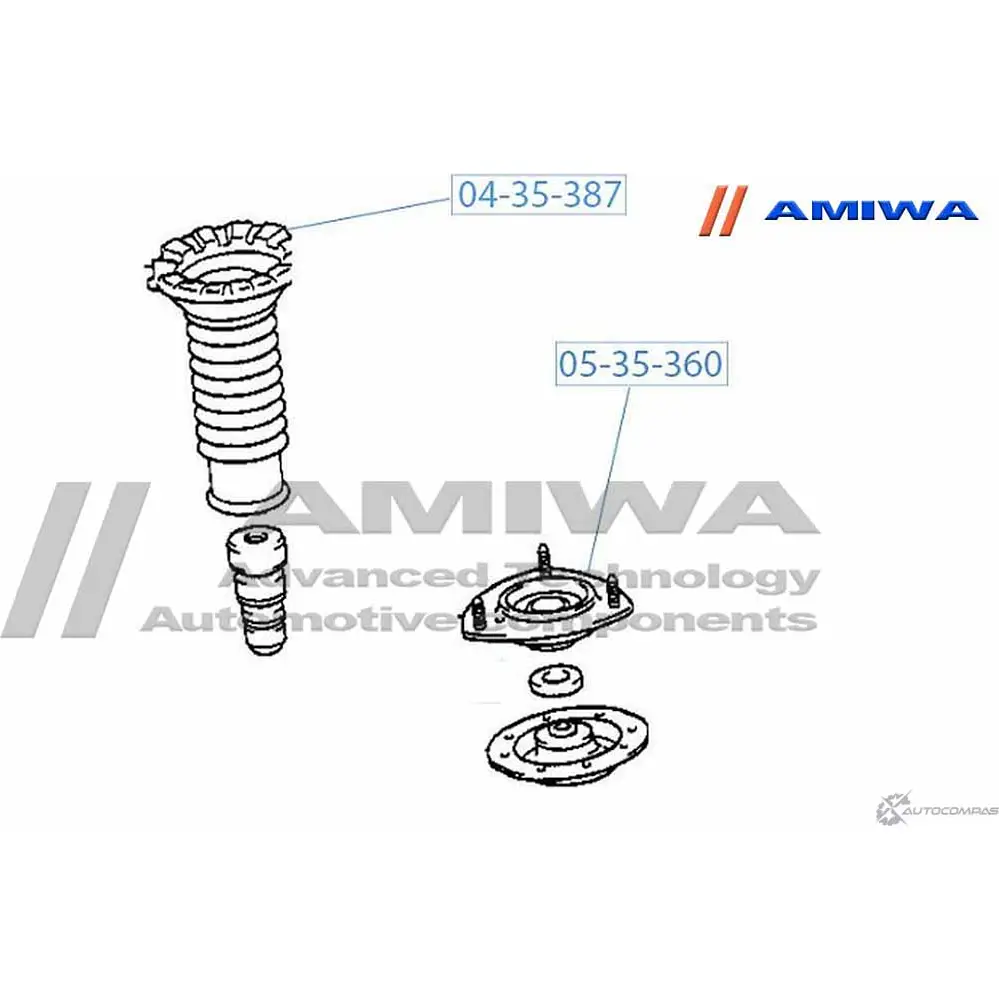 Опора переднего амортизатора AMIWA 1422490844 RAZ 068 3PJAWVR 05-35-360 изображение 1
