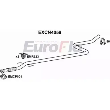 Выхлопная труба глушителя EUROFLO EXCN4059 4354489 KFOC9E 6G971U Z изображение 0