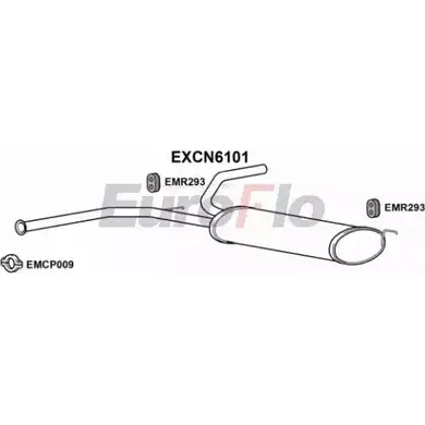 Задний глушитель EUROFLO 2M3D 8MM EXCN6101 4354611 0B0NVTO изображение 0