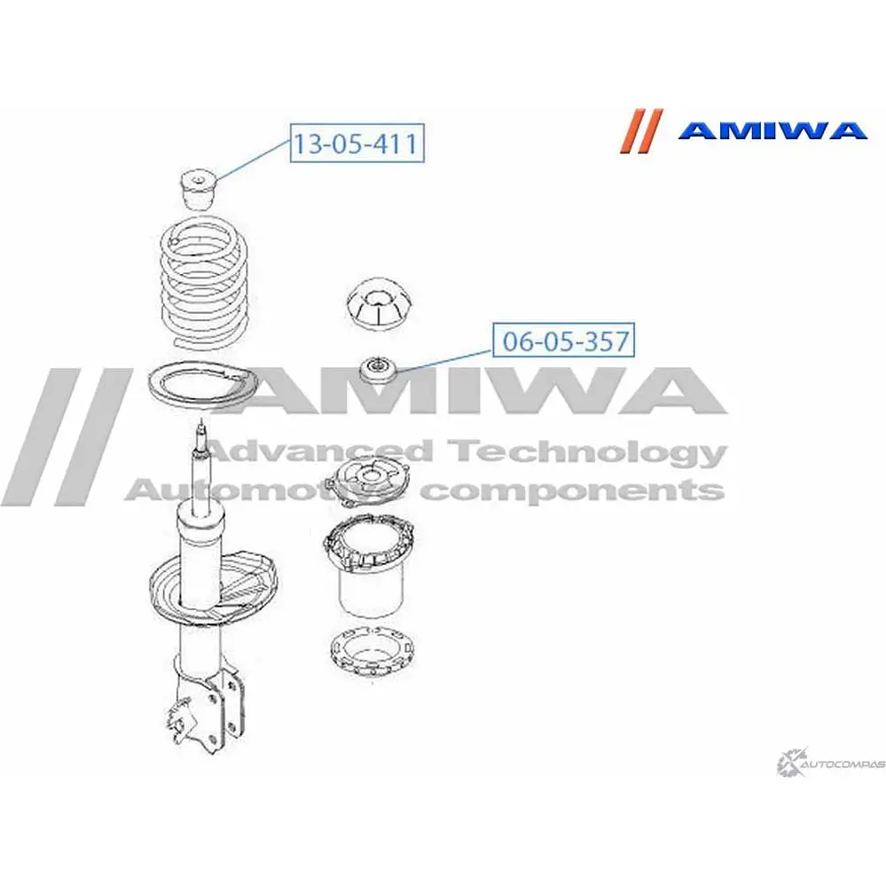 Подшипник опоры переднего амортизатора AMIWA 06-05-357 U614CM 1422490924 QK0X S9V изображение 1