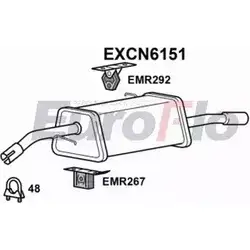 Задний глушитель EUROFLO VT1 LV5 EXCN6151 4354655 EOGZD изображение 0