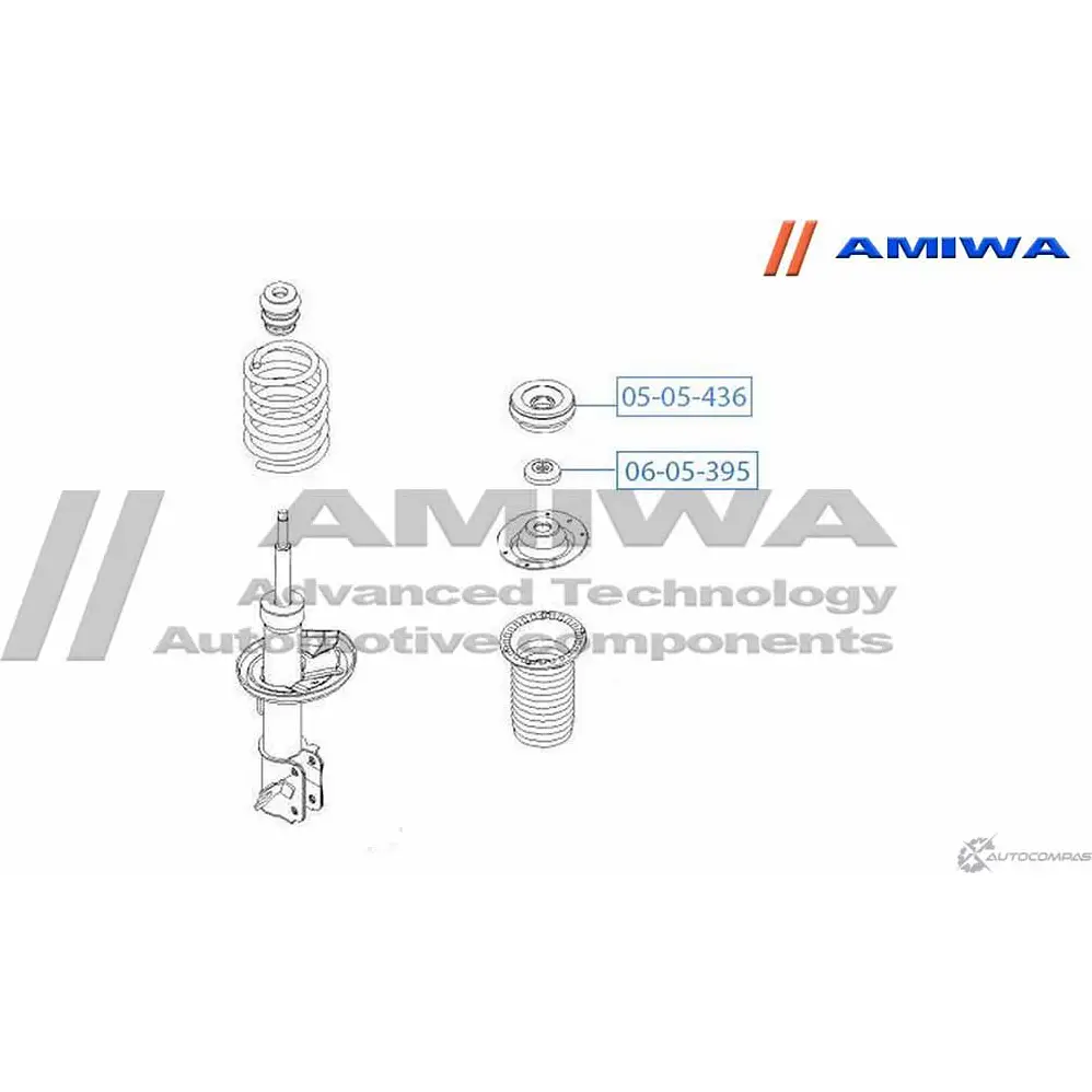 Подшипник опоры переднего амортизатора AMIWA 06-05-395 12Y8R3D DVH 2FE 1422490925 изображение 1