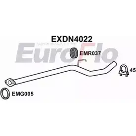Выхлопная труба глушителя EUROFLO 4354952 F3RJDZ CUBT ZZ EXDN4022 изображение 0