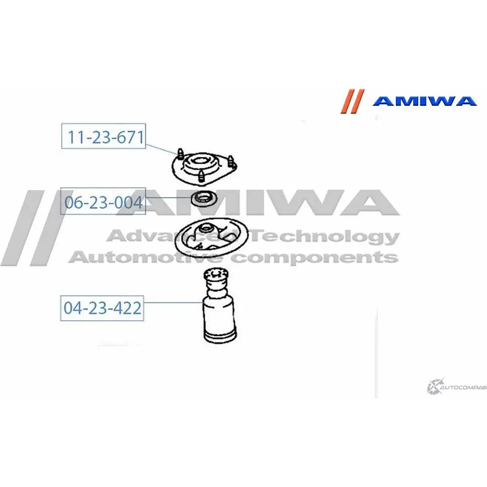 Подшипник опоры переднего амортизатора AMIWA 06-23-004 ZPCYBHC CYQYR8 X 1422490919 изображение 1