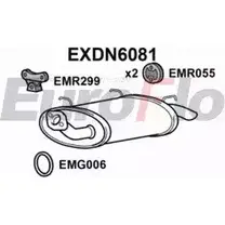 Задний глушитель EUROFLO 4355035 EXDN6081 5AUD5U 2 6N7MNC изображение 0