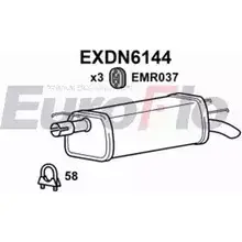 Задний глушитель EUROFLO EXDN6144 PJHXXX6 4U6 VFI 4355092 изображение 0