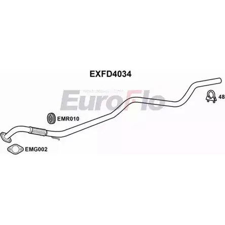 Выхлопная труба глушителя EUROFLO EXFD4034 4355638 27YR RU K1OUVJ